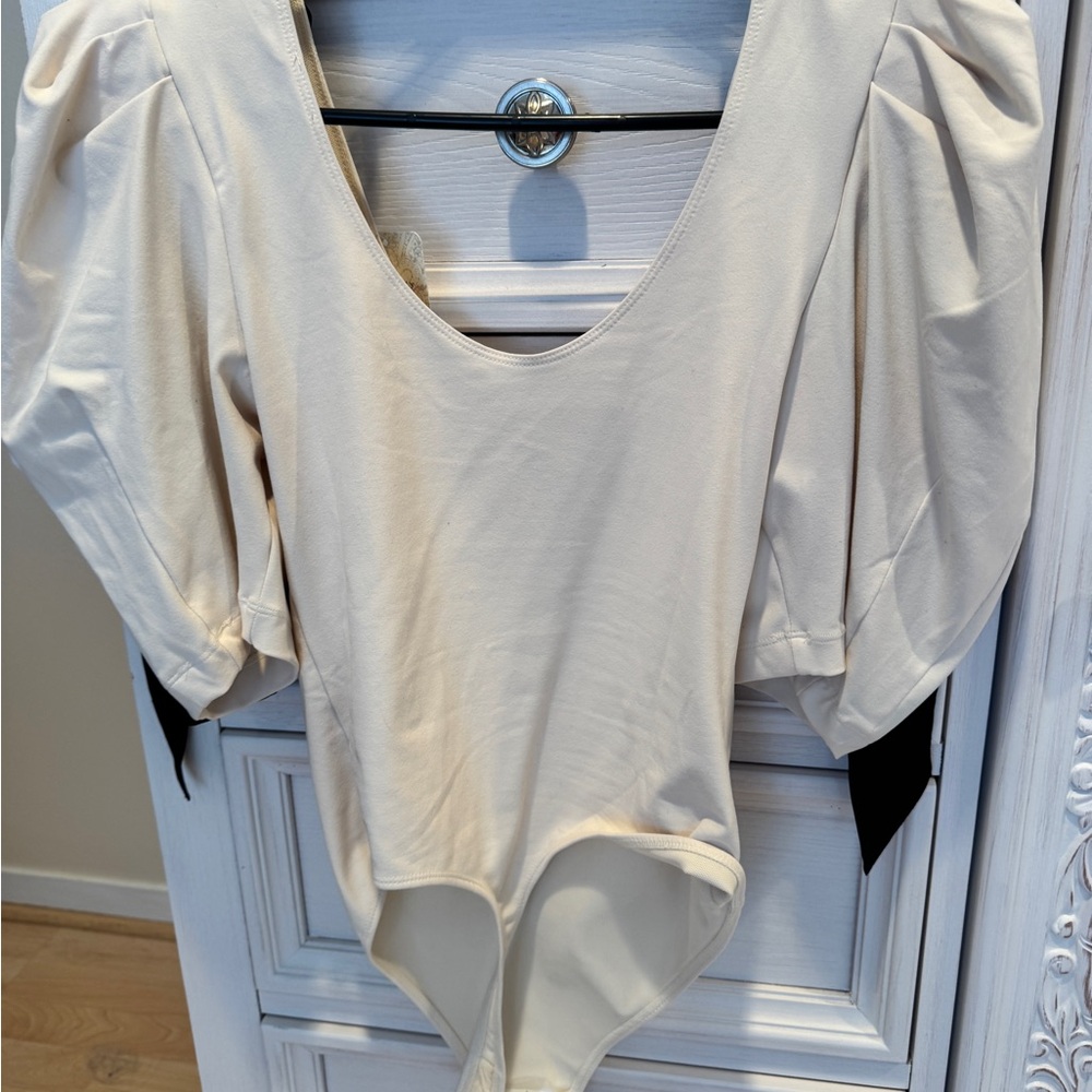 Free People Cream Blouse with Black Accents - Picture 2 of 3
